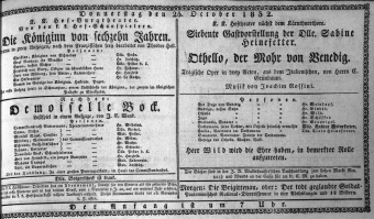 Theaterzettel (Oper und Burgtheater in Wien) 18321025 Seite: 1