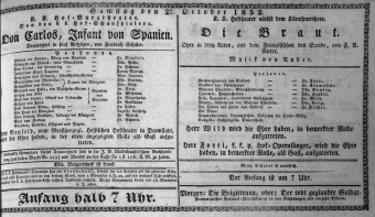 Theaterzettel (Oper und Burgtheater in Wien) 18321027 Seite: 1