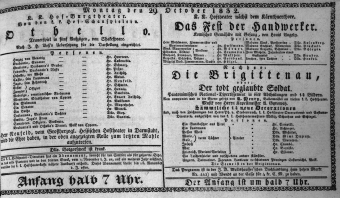 Theaterzettel (Oper und Burgtheater in Wien) 18321029 Seite: 1