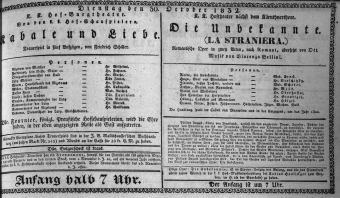 Theaterzettel (Oper und Burgtheater in Wien) 18321030 Seite: 1
