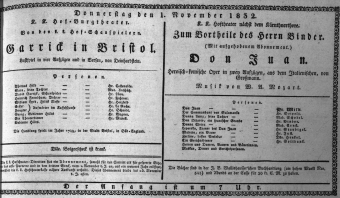 Theaterzettel (Oper und Burgtheater in Wien) 18321101 Seite: 1