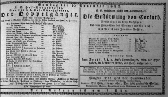Theaterzettel (Oper und Burgtheater in Wien) 18321110 Seite: 1