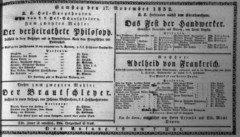 Theaterzettel (Oper und Burgtheater in Wien) 18321117 Seite: 1