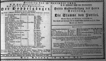 Theaterzettel (Oper und Burgtheater in Wien) 18321118 Seite: 1
