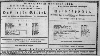 Theaterzettel (Oper und Burgtheater in Wien) 18321124 Seite: 1