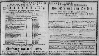 Theaterzettel (Oper und Burgtheater in Wien) 18321125 Seite: 1