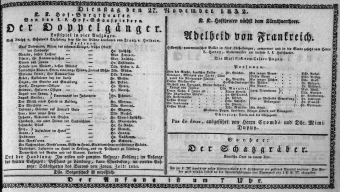 Theaterzettel (Oper und Burgtheater in Wien) 18321127 Seite: 1