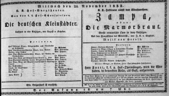 Theaterzettel (Oper und Burgtheater in Wien) 18321128 Seite: 1
