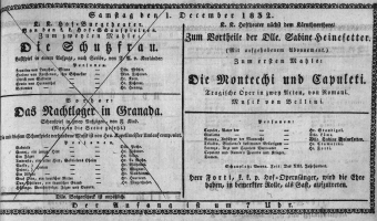 Theaterzettel (Oper und Burgtheater in Wien) 18321201 Seite: 1