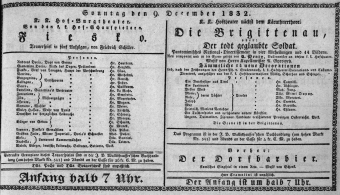 Theaterzettel (Oper und Burgtheater in Wien) 18321209 Seite: 1