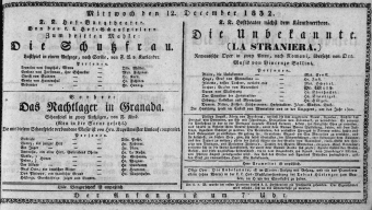 Theaterzettel (Oper und Burgtheater in Wien) 18321212 Seite: 1