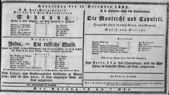 Theaterzettel (Oper und Burgtheater in Wien) 18321213 Seite: 1