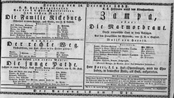 Theaterzettel (Oper und Burgtheater in Wien) 18321214 Seite: 1