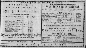 Theaterzettel (Oper und Burgtheater in Wien) 18321215 Seite: 1