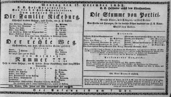 Theaterzettel (Oper und Burgtheater in Wien) 18321217 Seite: 1