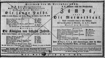 Theaterzettel (Oper und Burgtheater in Wien) 18321226 Seite: 1