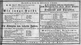 Theaterzettel (Oper und Burgtheater in Wien) 18330105 Seite: 1