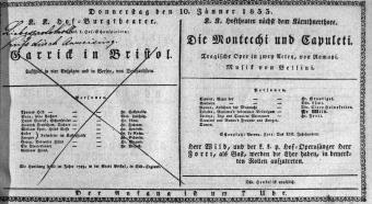 Theaterzettel (Oper und Burgtheater in Wien) 18330110 Seite: 1