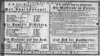 Theaterzettel (Oper und Burgtheater in Wien) 18330121 Seite: 1