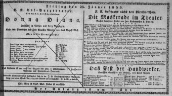 Theaterzettel (Oper und Burgtheater in Wien) 18330125 Seite: 1