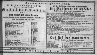 Theaterzettel (Oper und Burgtheater in Wien) 18330127 Seite: 1