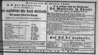 Theaterzettel (Oper und Burgtheater in Wien) 18330128 Seite: 1