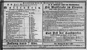 Theaterzettel (Oper und Burgtheater in Wien) 18330203 Seite: 1