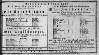 Theaterzettel (Oper und Burgtheater in Wien) 18330204 Seite: 1