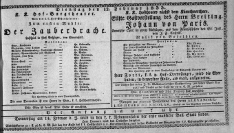 Theaterzettel (Oper und Burgtheater in Wien) 18330212 Seite: 1