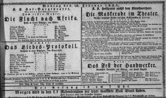 Theaterzettel (Oper und Burgtheater in Wien) 18330218 Seite: 1