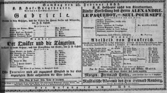 Theaterzettel (Oper und Burgtheater in Wien) 18330223 Seite: 1