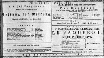 Theaterzettel (Oper und Burgtheater in Wien) 18330304 Seite: 1