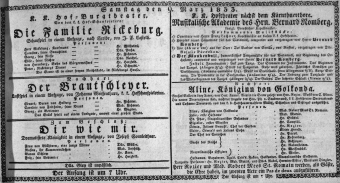 Theaterzettel (Oper und Burgtheater in Wien) 18330309 Seite: 1