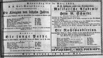 Theaterzettel (Oper und Burgtheater in Wien) 18330314 Seite: 1