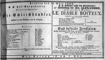 Theaterzettel (Oper und Burgtheater in Wien) 18330322 Seite: 1