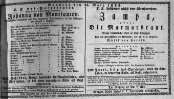 Theaterzettel (Oper und Burgtheater in Wien) 18330324 Seite: 1