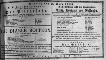 Theaterzettel (Oper und Burgtheater in Wien) 18330326 Seite: 1