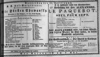 Theaterzettel (Oper und Burgtheater in Wien) 18330411 Seite: 1