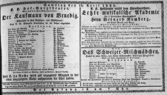 Theaterzettel (Oper und Burgtheater in Wien) 18330413 Seite: 1