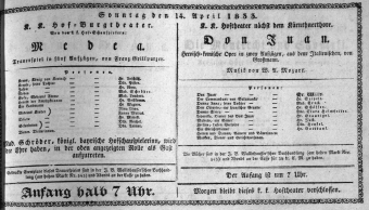 Theaterzettel (Oper und Burgtheater in Wien) 18330414 Seite: 1