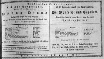 Theaterzettel (Oper und Burgtheater in Wien) 18330416 Seite: 1
