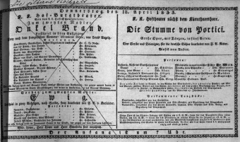 Theaterzettel (Oper und Burgtheater in Wien) 18330418 Seite: 1