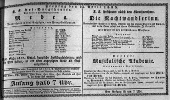 Theaterzettel (Oper und Burgtheater in Wien) 18330419 Seite: 1