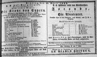 Theaterzettel (Oper und Burgtheater in Wien) 18330423 Seite: 1