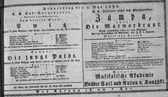 Theaterzettel (Oper und Burgtheater in Wien) 18330502 Seite: 1