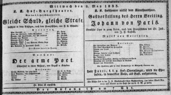 Theaterzettel (Oper und Burgtheater in Wien) 18330508 Seite: 1