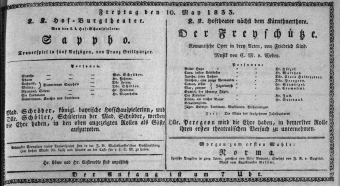 Theaterzettel (Oper und Burgtheater in Wien) 18330510 Seite: 1