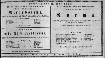 Theaterzettel (Oper und Burgtheater in Wien) 18330511 Seite: 1