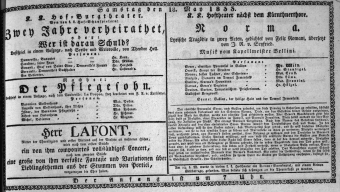 Theaterzettel (Oper und Burgtheater in Wien) 18330518 Seite: 1