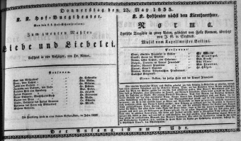 Theaterzettel (Oper und Burgtheater in Wien) 18330523 Seite: 1